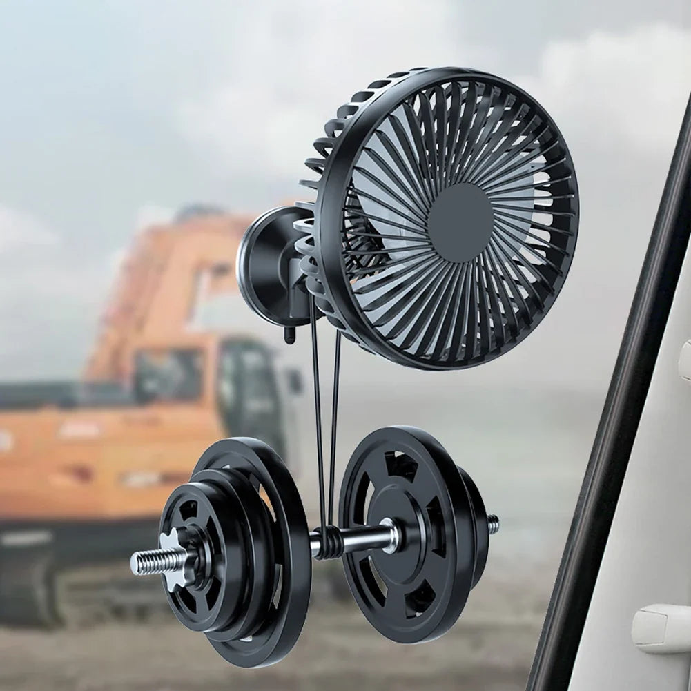 12V 24V USB Car Dashboard Fan | 360° Suction Cup Mount Car Dashboard Fan Qme