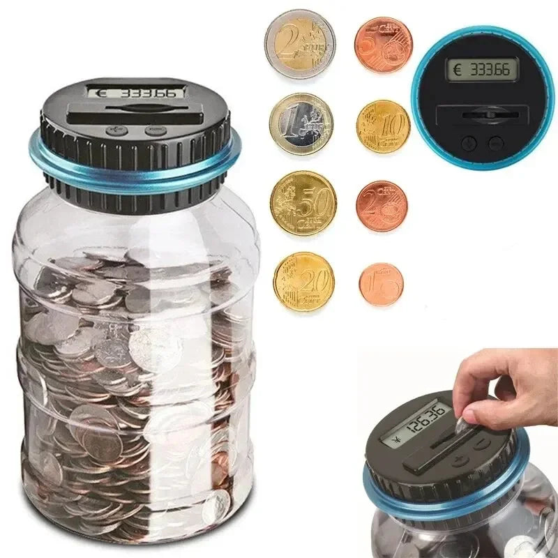 Electronic Piggy Bank Coin Counter with Digital LCD Display Coin Counting Bank Qme