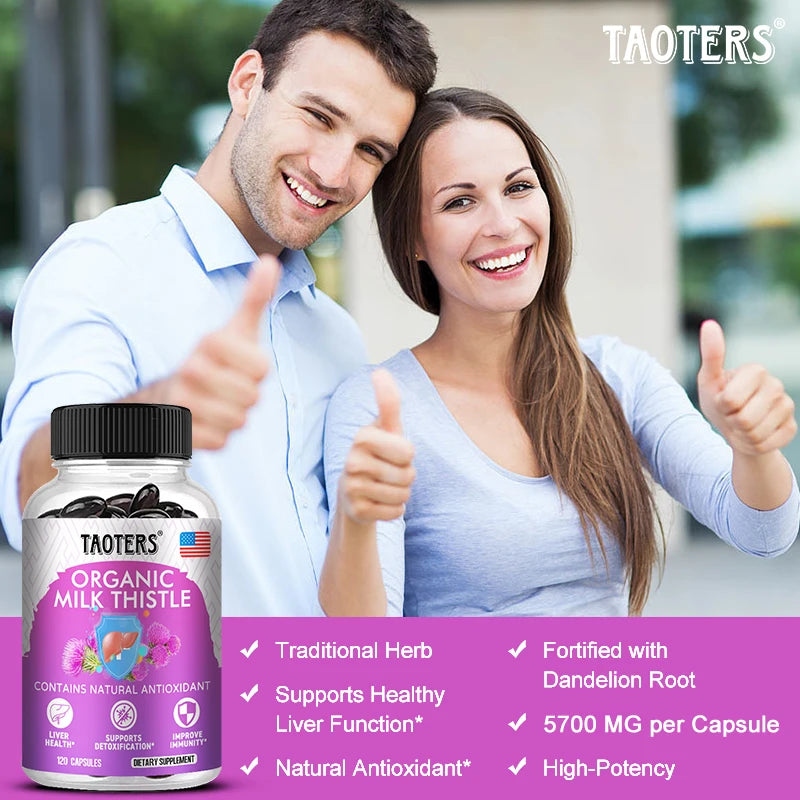 Organic Milk Thistle Extract Capsules – 80% Silymarin Liver Support Herbal Supplement Qst