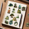 Forest Green Transparent Decorative Stickers – 50pcs Waterproof PET Decorative Sticker Set Qme Default Title