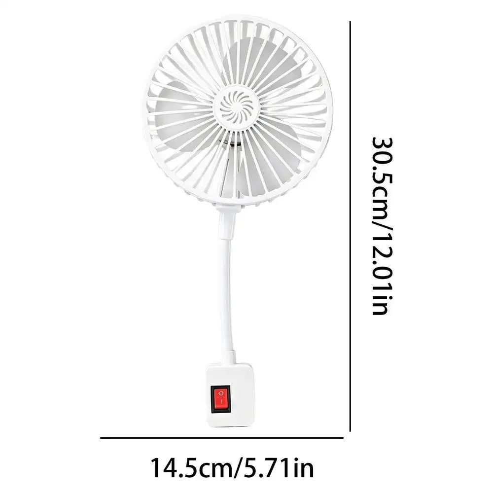 Mini Electric Fan Quiet Portable Cooler with Plug Adapter Portable Electric Fan Qme White