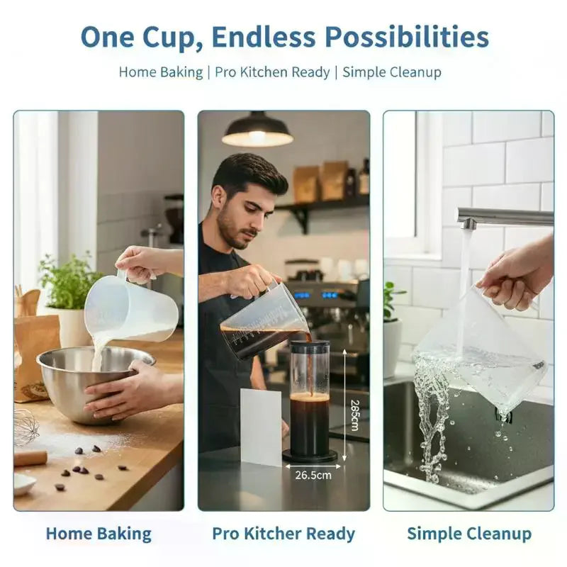 Graduated Plastic Beaker – Chemical-Resistant Measuring Cylinder Measuring Beaker Qme