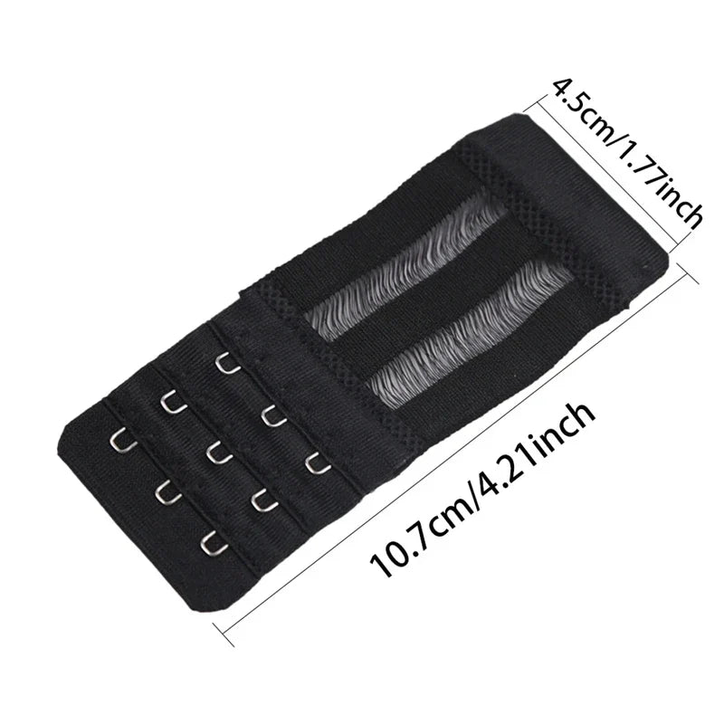 Women's 3-Hook Elastic Bra Extension Strap Clip Expander Bra Extender Clip Qme