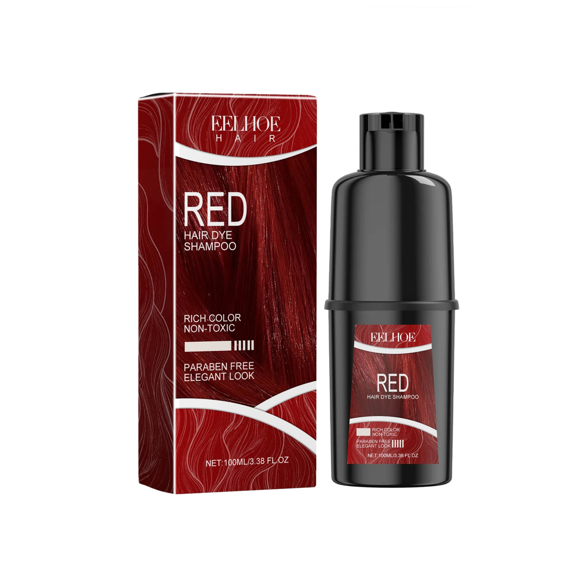EELHOE Natural Hair Dye Shampoo – Herbal Gray Coverage 100ml Hair Dye Shampoo Qst Red