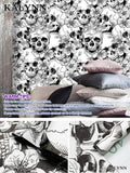 Sugar Skull Floral Peel & Stick Wallpaper – Black & White Peel & Stick Wallpaper Qme Sugar Skull Floral 6mx45cm