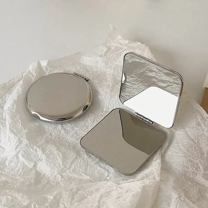 Portable Stainless Steel Folding Pocket Makeup Mirror Pocket Makeup Mirror Qme