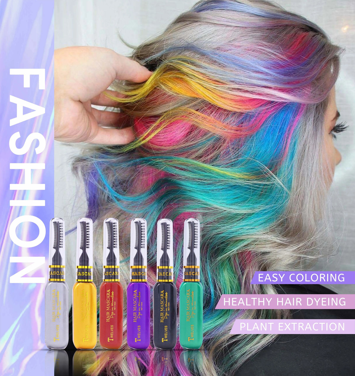 6-Color Temporary Rainbow Hair Dye Paste | Instant Color Temporary Hair Dye Qme
