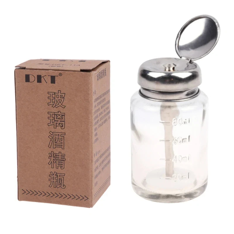 100ml Glass Airless Pump Bottle – Refillable Nail Polish Remover Refillable Pump Bottle Qme