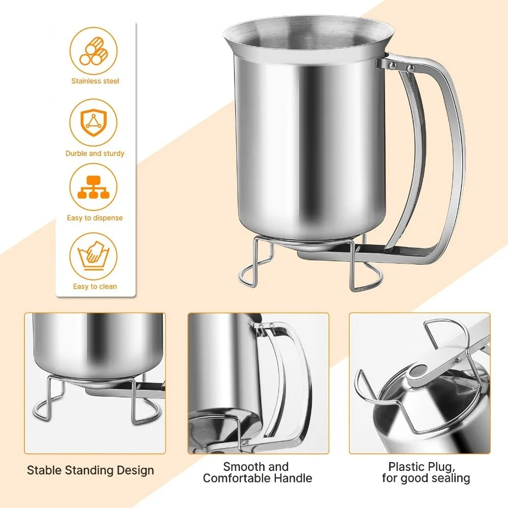 Stainless Steel Batter Dispenser – Pancakes, Waffles & More Batter Dispenser Qme