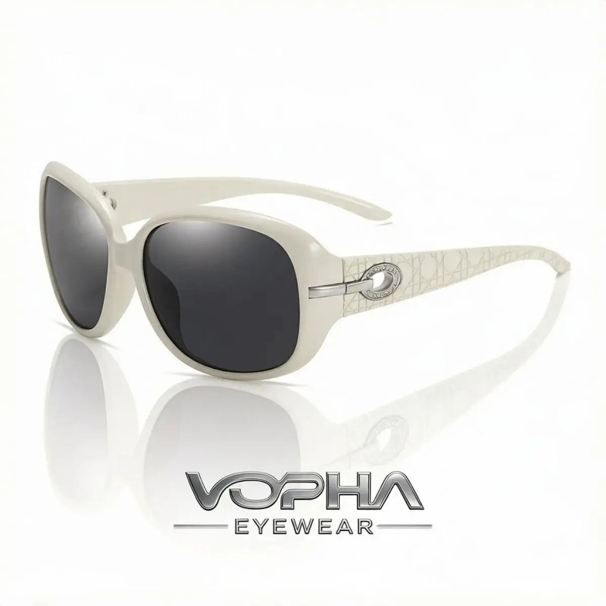 VOPHA Women's Retro Polarized Sunglasses UV400 Butterfly Frame Polarized Sunglasses Qst Light beige black