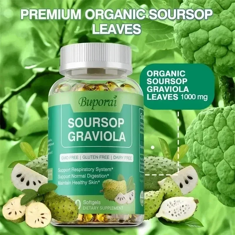 Soursop Graviola Capsules – Immune & Cell Support Supplement Herbal Supplement Qst