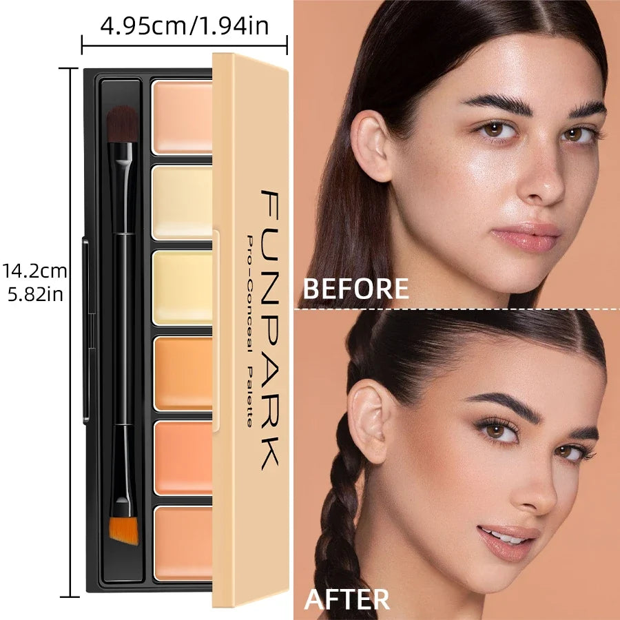 6-Color Concealer Blush Highlight Contour Cream Palette Cream Makeup Palette Qme 602