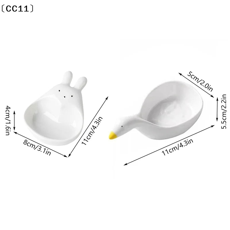 Cute Goose Rabbit Shaped Mini Dipping Bowls – Kids Tableware Mini Dipping Bowls Qme