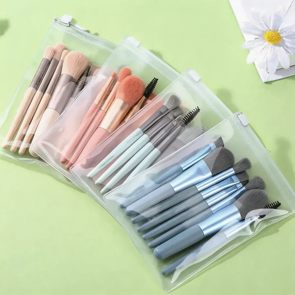 Macaron 8-Piece Makeup Brush Set – Eye Shadow & Foundation Makeup Brush Set Qme