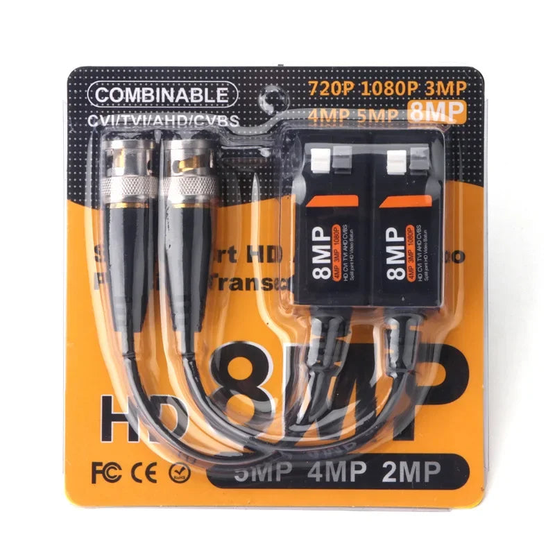 HD CCTV Video Balun 4-Pair 5MP 8MP via Twisted Pair Cable CCTV Video Balun Qme