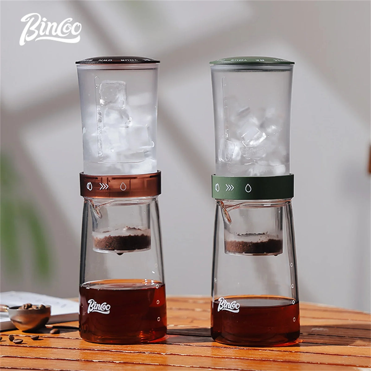 Bincoo Glass Cold Brew Tower – Ice Drip Coffee Maker 0.45L Cold Brew Tower Qst