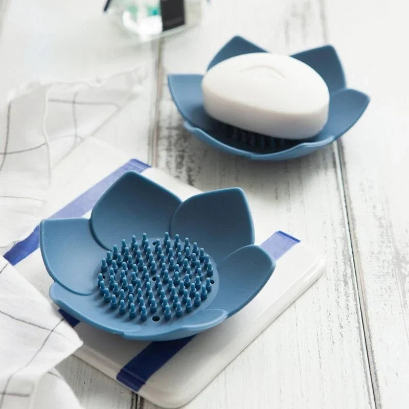 Silicone Lotus Soap Holder Drain Dish – 5 Colors Silicone Soap Dish Qme