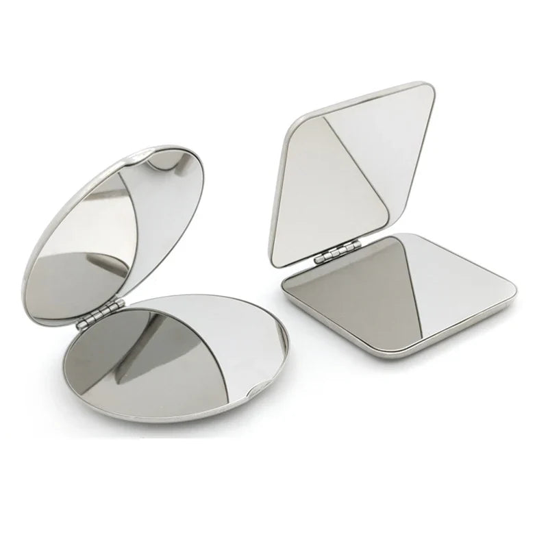 Portable Stainless Steel Folding Pocket Makeup Mirror Pocket Makeup Mirror Qme