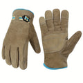 Women's Deer Leather Winter Gloves – Warm & Durable Leather Winter Gloves Qme Brown XL