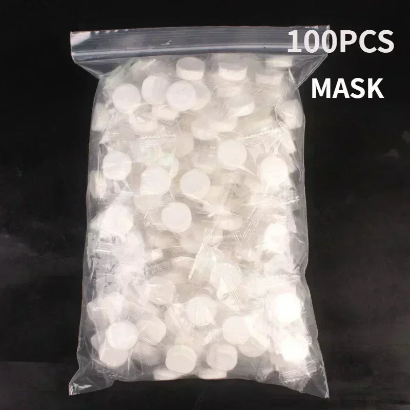 Disposable Compressed Face Masks 100 Pcs – Cotton Travel Set Compressed Face Mask Qme