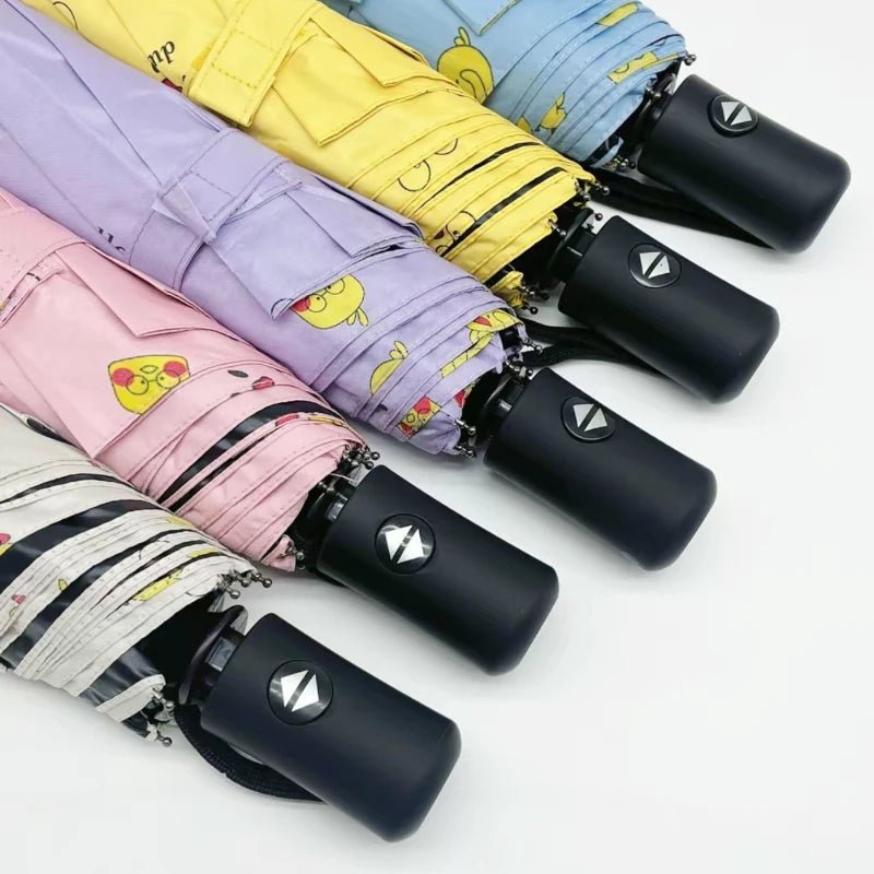 16-Bone Wind-Resistant Auto Folding Umbrella – Yellow Duck Folding Umbrella Qst