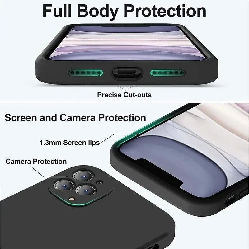 Soft Silicone iPhone Case 15 14 13 12 11 X XS – Drop Protection Silicone Phone Case Qme