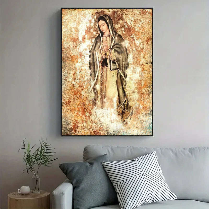 Virgin of Guadalupe Canvas Wall Art – Catholic Home Decor Religious Canvas Print Qst