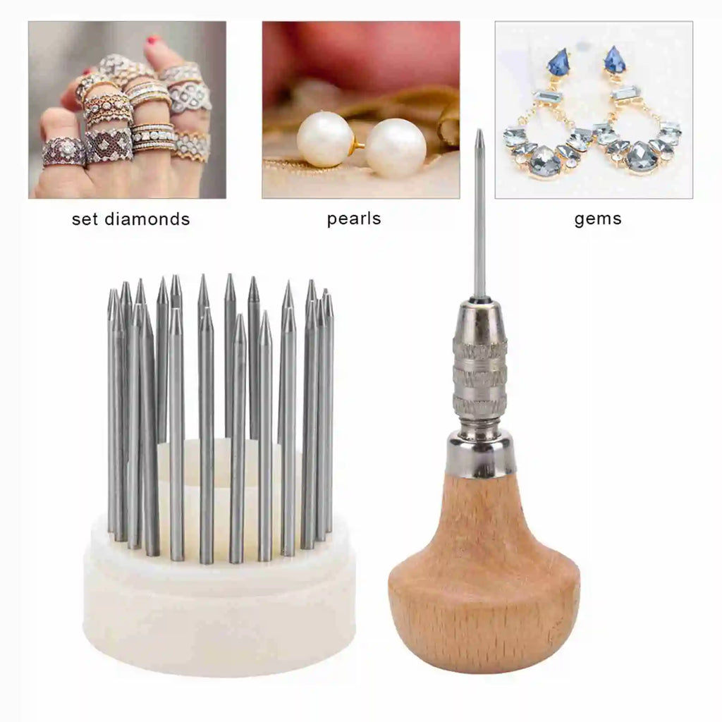 23-Piece Beading Graver Set | Diamond Stone Setting Jewelry Tools Jewelry Setting Tools Qme