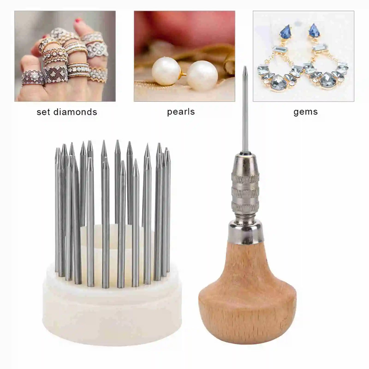 23-Piece Beading Graver Set | Diamond Stone Setting Jewelry Tools Jewelry Setting Tools Qme