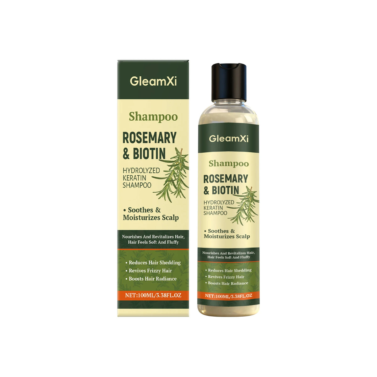 Gleamxi Rosemary Biotin Shampoo – Scalp Care & Strengthening Hair Care Shampoo Qst 100ml boxed