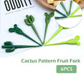 Cute Cactus Mini Fruit Forks | Bento Box Toothpick Set Mini Fruit Forks Qme 6pcs