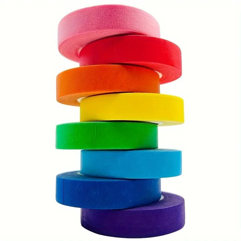 6-Roll Colored Masking Tape for Arts & Crafts – 1cm x 13m Colored Craft Tape Qme