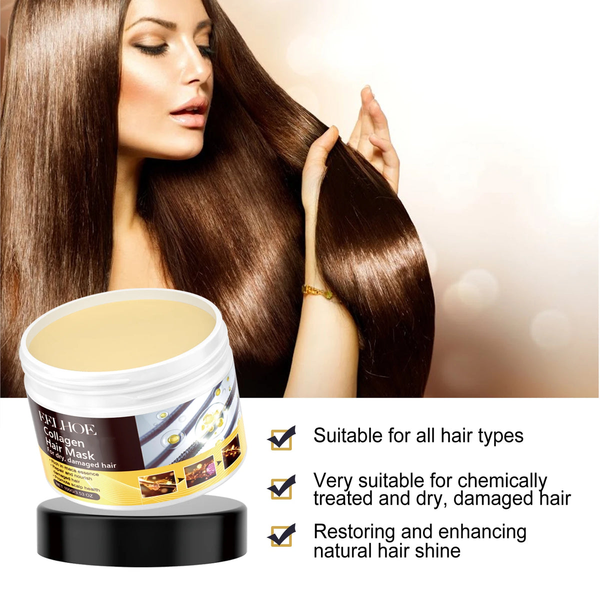 Eelhoe Collagen Hair Mask – Deep Conditioning Treatment 100g Deep Conditioning Hair Mask Qst