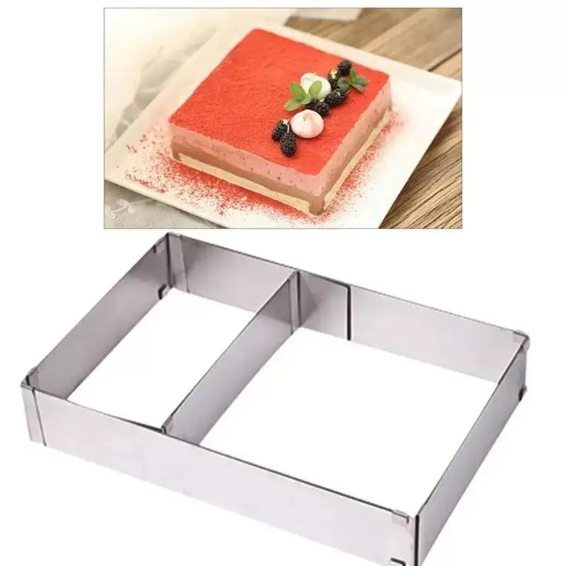 Adjustable Stainless Steel Rectangular Mousse Cake Ring Mold Cake Ring Mold Qme