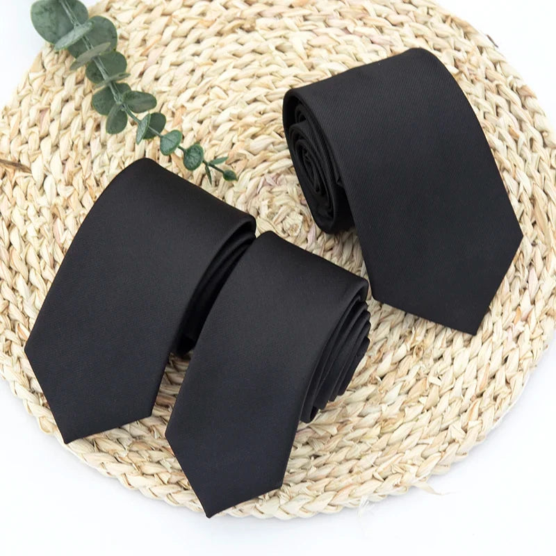 Classic Black Necktie for Men & Women | Wedding & Business Necktie Qme