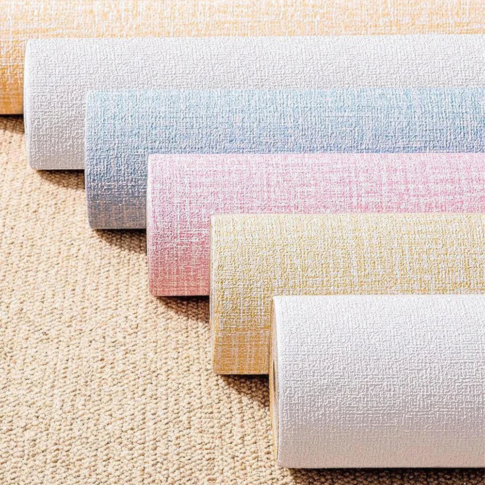 3D Foam Linen Self-Adhesive Waterproof PVC Wall Sticker Panels Peel & Stick Wallpaper Qme