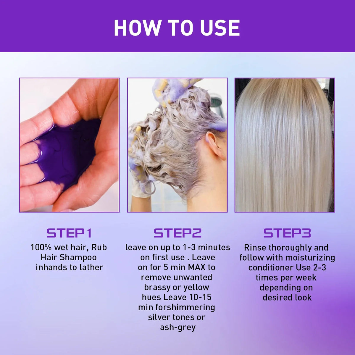 Purple Toning Shampoo – Cover Gray & Fade Yellow After Bleach Purple Toning Shampoo Qme