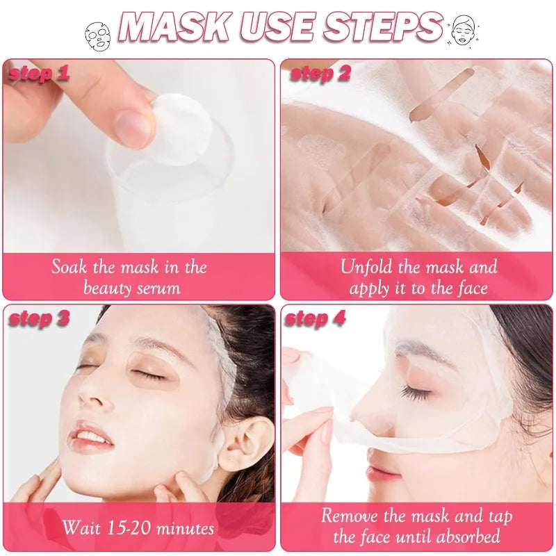 50 Compressed Facial Mask Sheets – DIY Skin Care Paper Masks Compressed Face Mask Qme
