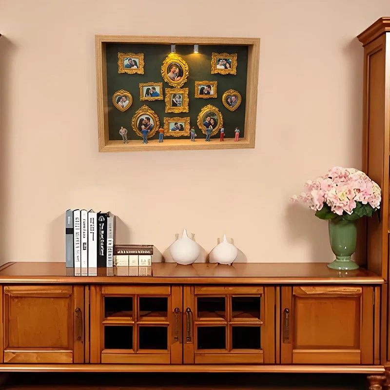 DIY Mini Museum Silhouette Box Photo Display Frame with Light Shadow Box Display Frame Qme