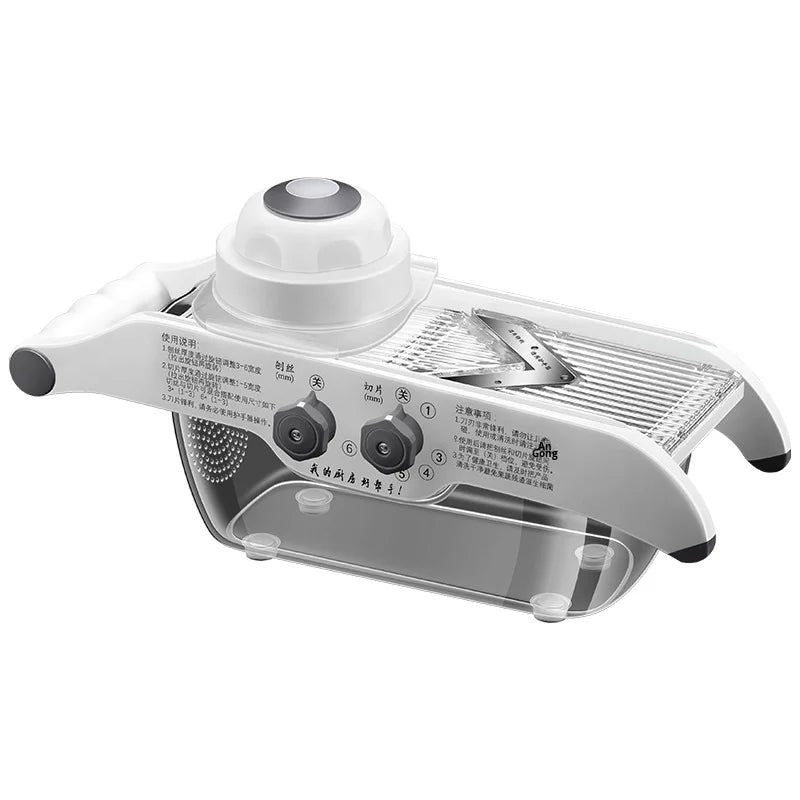Manual Lemon & Fruit Slicer – Stainless Steel Blade Kitchen Tool Fruit & Vegetable Slicer Qst White