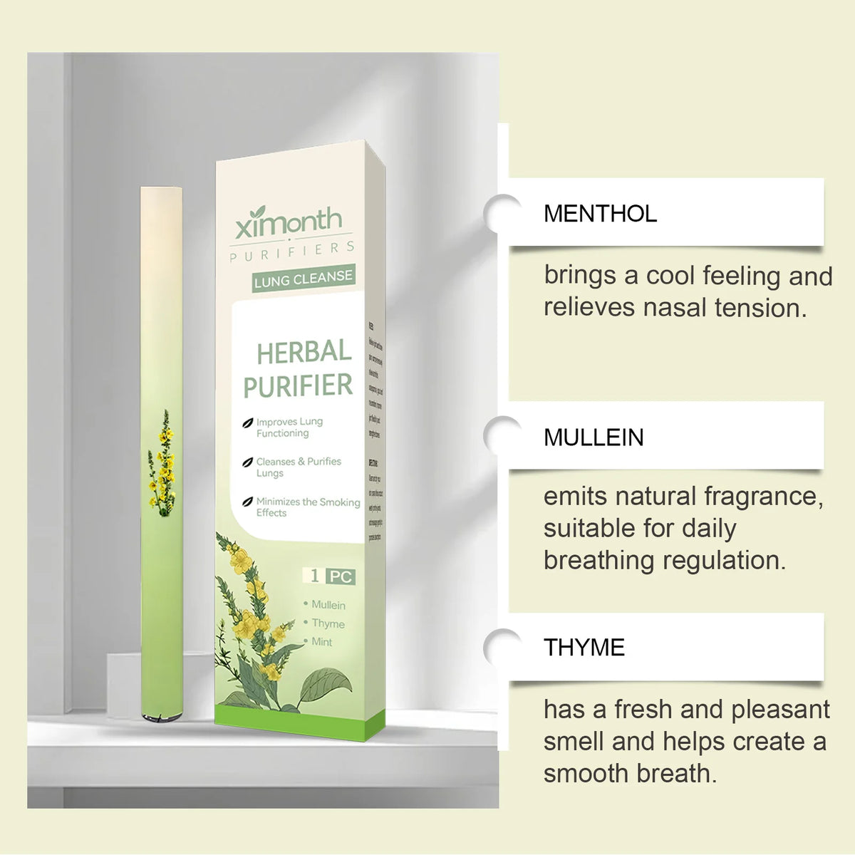 South Moon Herbal Aromatherapy Diffuser Pen 4-in-1 Energizing Stick Aromatherapy Inhaler Pen Qst