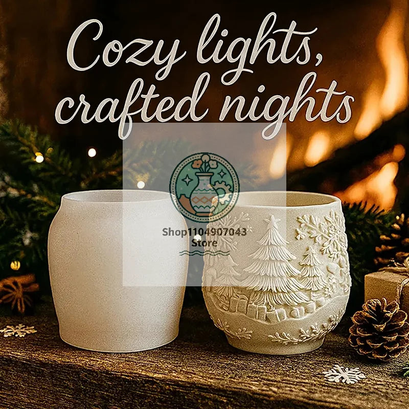 Christmas Silicone Mold for Candles, Flower Pots & DIY Crafts Silicone Craft Mold Qme