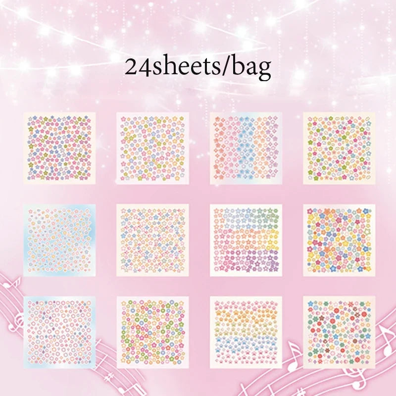Pentagram Mini Die-Cut Sticker Book 24 Sheets – DIY Craft Die-Cut Sticker Book Qme 2