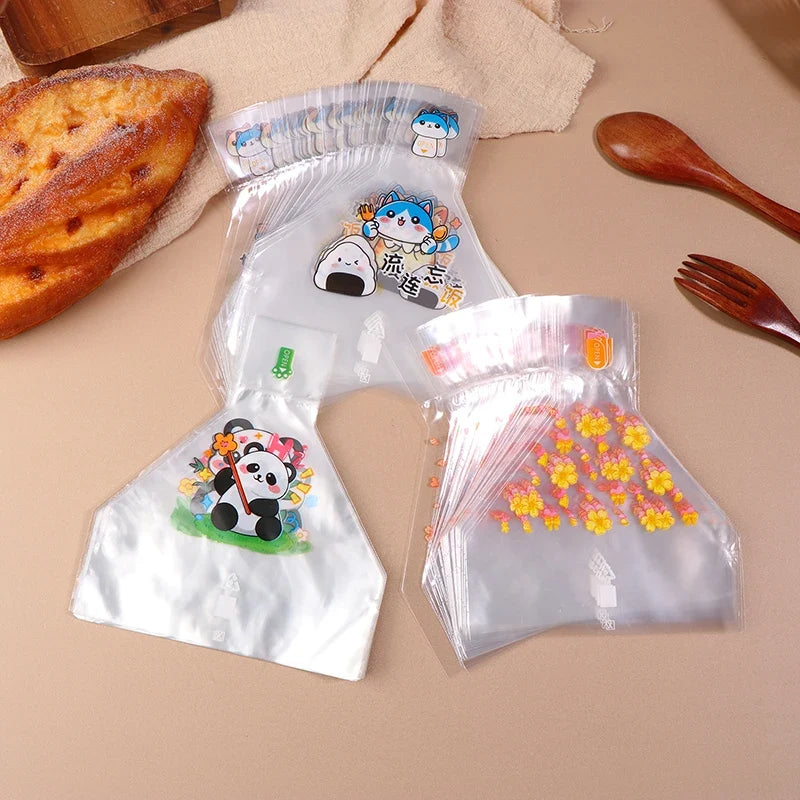 Cartoon Onigiri Triangle Rice Ball Disposable Bags 50pcs Onigiri Packaging Bags Qme