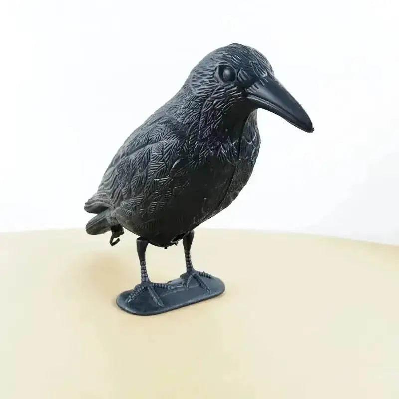 Realistic Crow Decoy Bird Deterrent – Weatherproof Garden Prop Bird Deterrent Decoy Qme