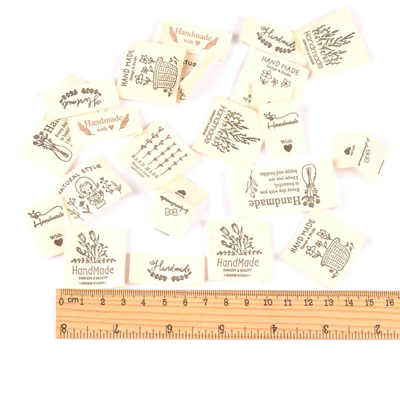 Vintage Handmade Fabric Labels – Soft Cloth DIY Sewing Tags Fabric Sewing Labels Qme