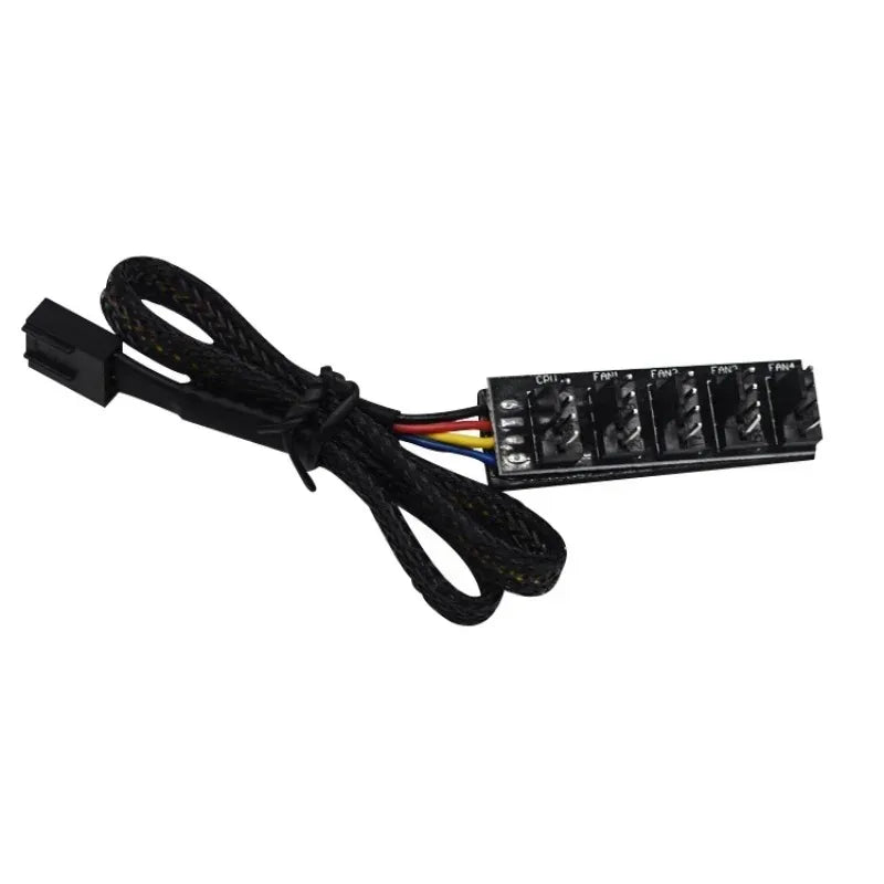 1-to-5 4-Pin PWM CPU Fan Braided Cable Hub Splitter | Qme Fan Cable Splitter Qme Section B