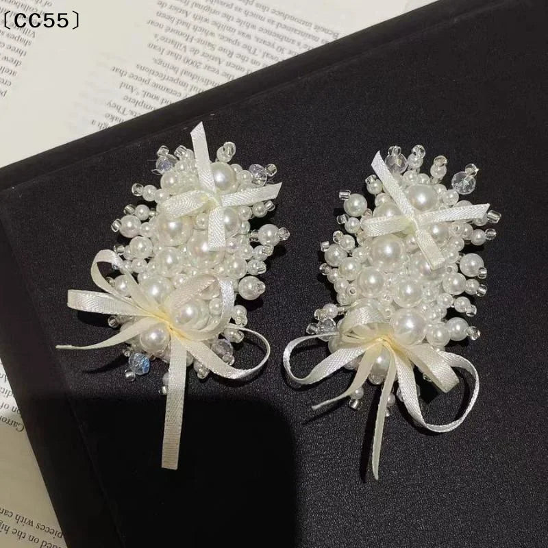 French Ballet Pearl Bow Hairpin – Elegant Bangs Side Clip Pearl Bow Hairpin Qst