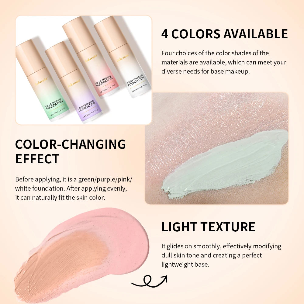 Lakerain Color Changing Liquid Foundation – Hydrating Coverage Liquid Foundation Qst