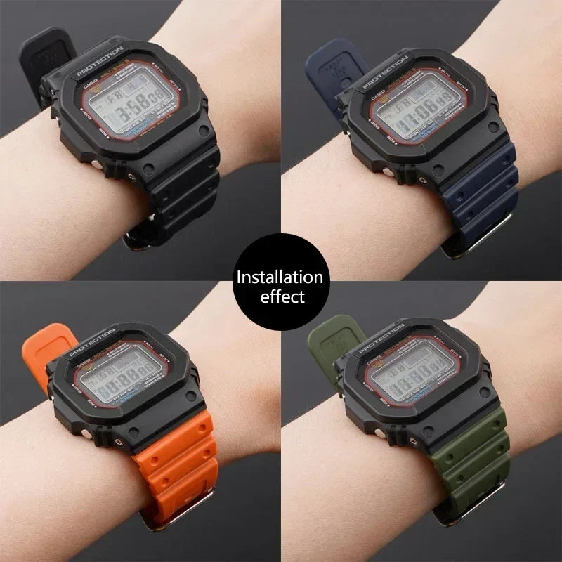 TPU Sport Watch Band for Casio DW-5600 DW5000 GA2100 Casioak Watch Band Qme